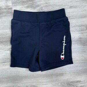 Champion Kids Navy Blue Athletic Shorts Size S 7 8 Logo Sweatshorts
